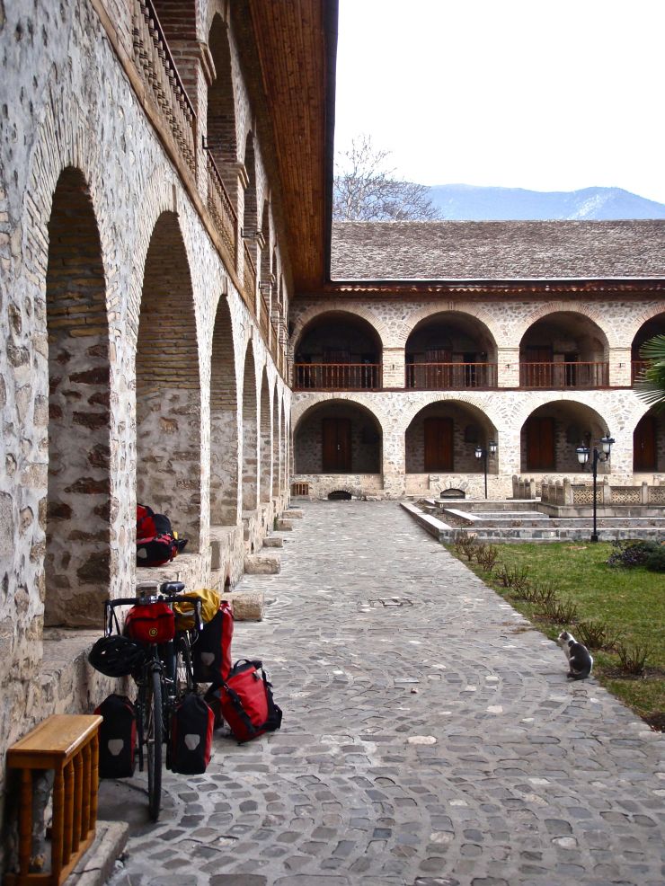 Leaving Tbilisi, we raced north and east, eager to be in the mountains again. After tracing the foothills of the Caucasus into Azerbaijan, we stopped for a much needed rest at the restored caravansarai in Seki.